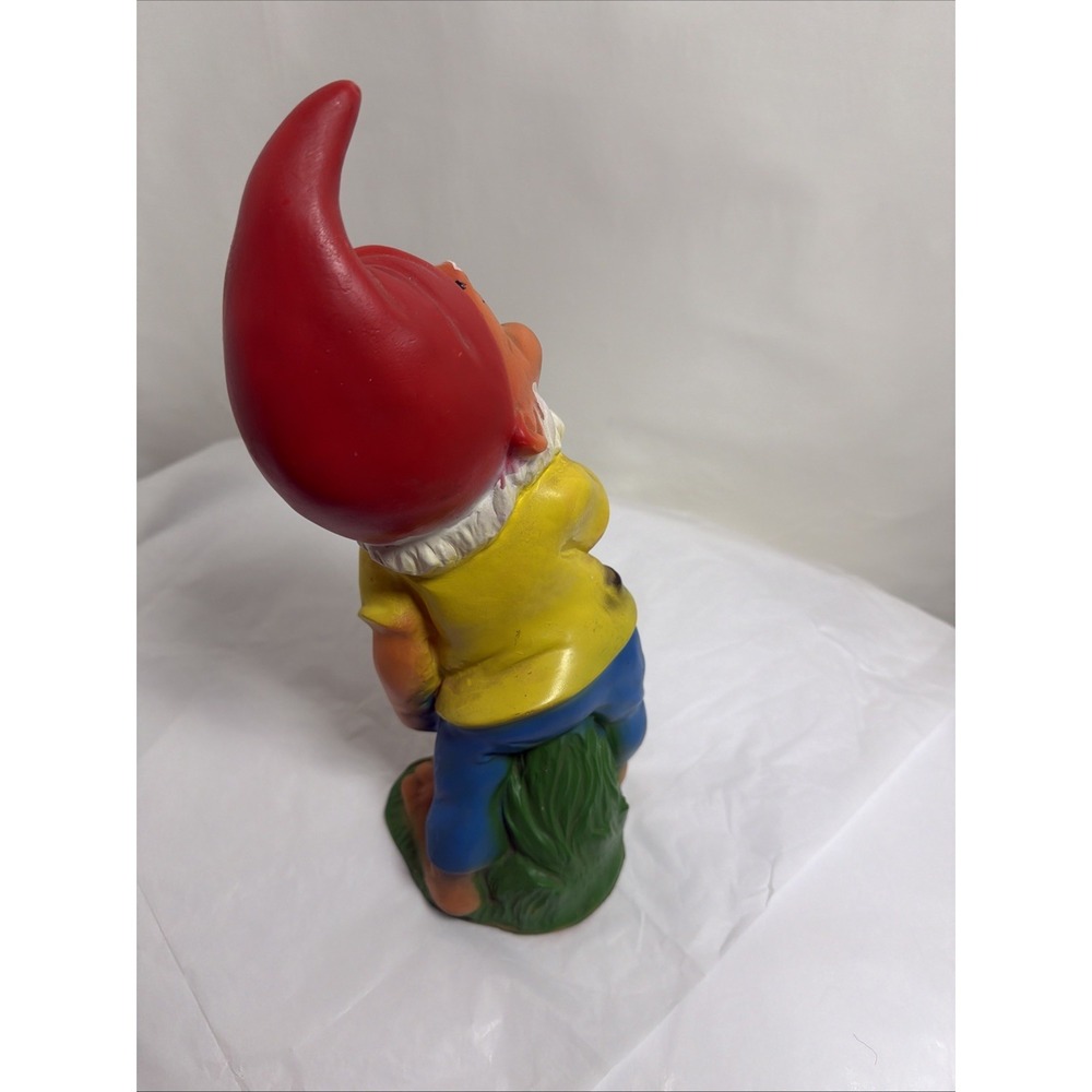 Garden Gnome in Yellow shirt Germany Tagged Vintage Fun 14" - Picture 3 of 6